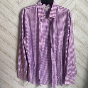Peter Millar pink check button down shirt M
